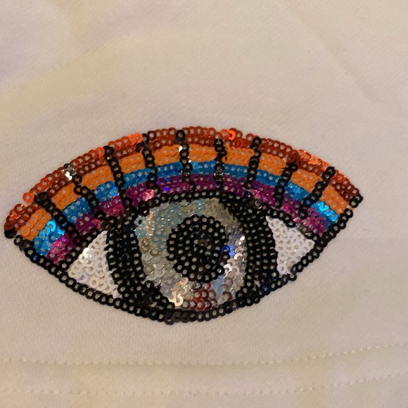 Queen of Sparkles Icon White Shorts Emoji  Sequined Motifs Size SMALL - Picture 2 of 11